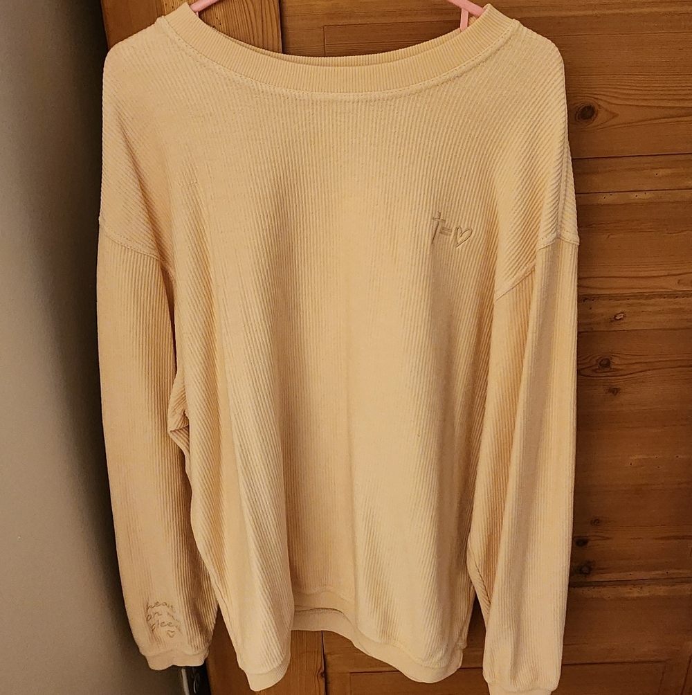 Cross=Love White Long Sleeve Sweater
